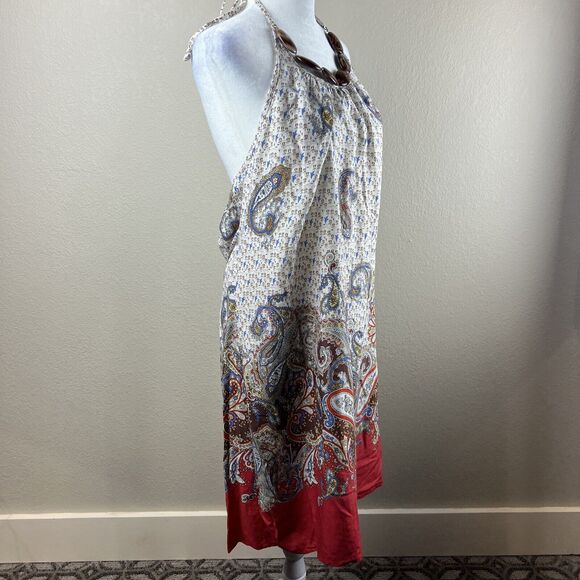 A. Byer Dress Juniors Size 11 Halter Neck Paisley Lightweight - Picture 3 of 14